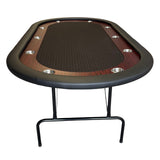 Folding Poker Table 10 Player Black Felt Padded Rail