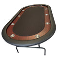 Folding Poker Table 10 Player Black Felt Padded Rail