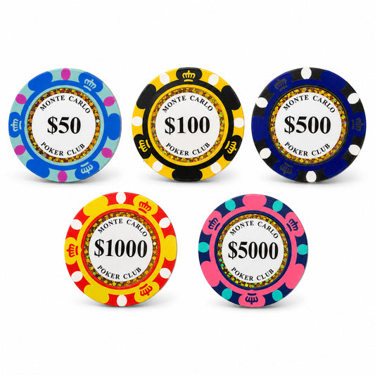 Monte Carlo 200pc Clay Poker Chip Set | 14g Casino-Grade with Aluminium Case