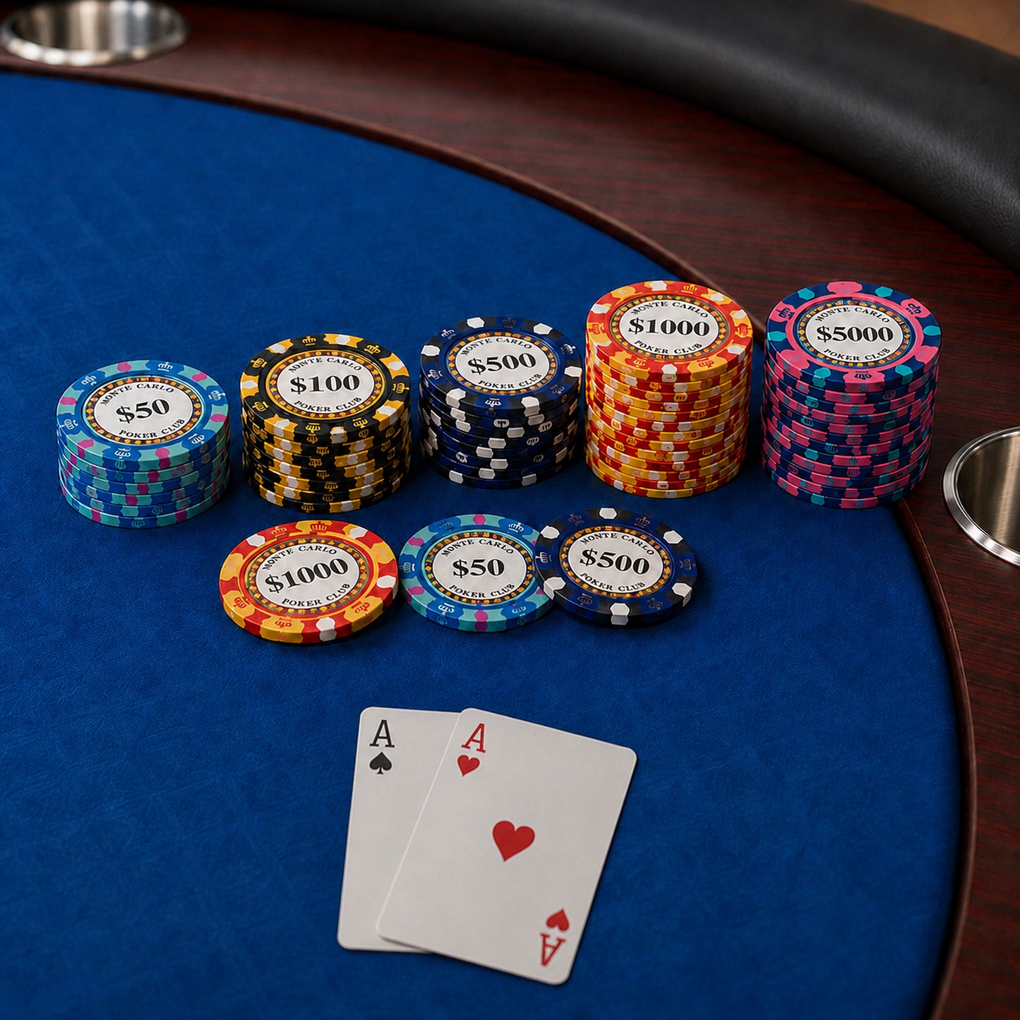 Monte Carlo 300pc Clay Poker Chip Set | 14g Casino-Grade with Aluminium Case