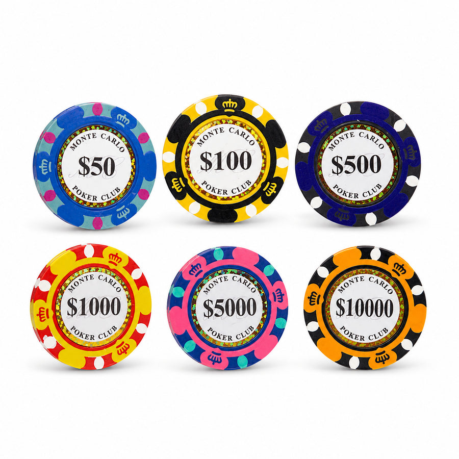 Monte Carlo 500pc Poker Chip Set | 14g Chips, Aluminium Case